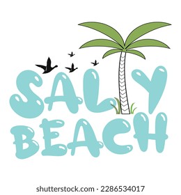 Salty beach bird palm tree 