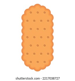 Salty biscuit icon cartoon vector. Cracker food. Cake snack