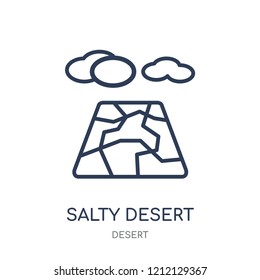 Salty desert icon. Salty desert linear symbol design from Desert collection. Simple outline element vector illustration on white background.