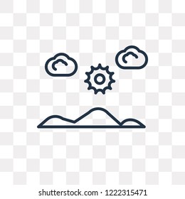 Salty desert vector outline icon isolated on transparent background, high quality linear Salty desert transparency concept can be used web and mobile