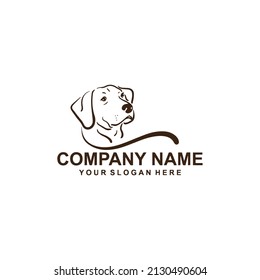 Salty Dog Logo Labrador dogy head design on white Vector