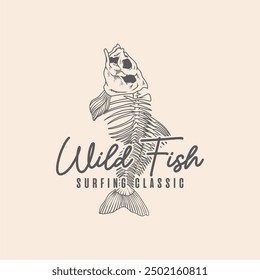 Salzig Joes, wo Fische gehen, um Vektorbild zu sterben. wild fischen logo, fangen und freigeben Free Vector.
