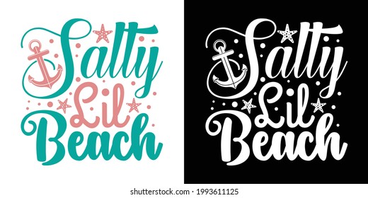Salty Lil Beach Printable Vector Illustration svg