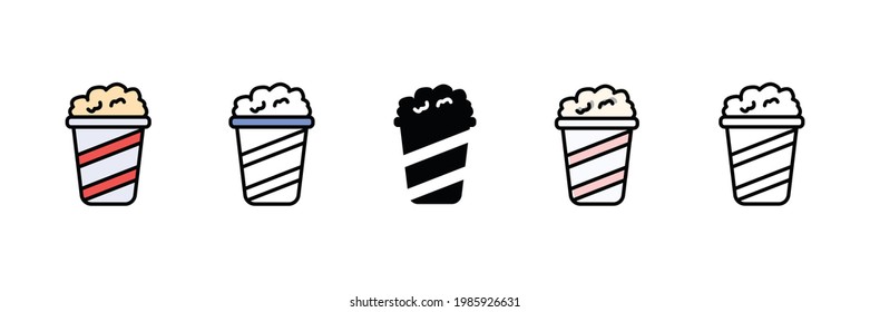 salty poporn vector type icon