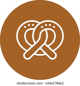 Salty Pretzel Snack Outline Icon