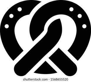 Salty Pretzel Snack Vector Icon