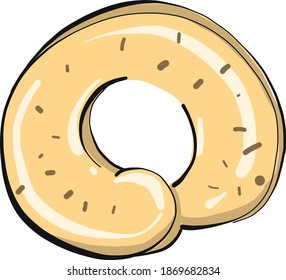Salty rolls, illustration, vector on white background.