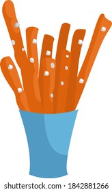 Salty sticks, illustration, vector on white background