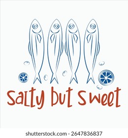 Salty But Sweet  Summer Vibes Illustration Oysters T-shirt Design