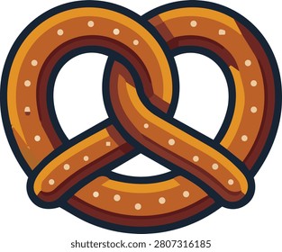 Salty twisted pretzel vector illustration traditional pub snack