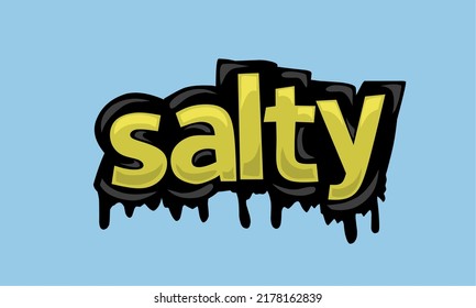 SALTY writing vector design on pink background