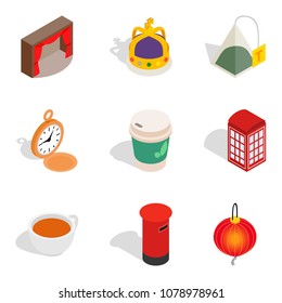 Salubrity icons set. Isometric set of 9 salubrity vector icons for web isolated on white background
