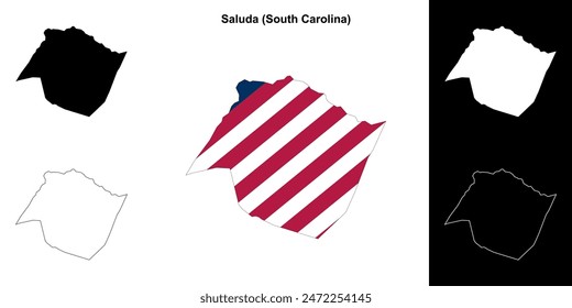 Saluda County (South Carolina) outline map set