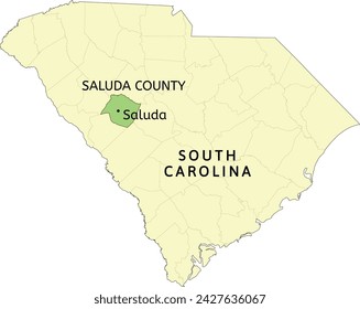 Lage von Saluda County und Stadt Saluda auf der South Carolina State Map
