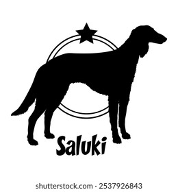 Saluki perro silueta, perro, razas de perro, logotipo, Vector, silueta, diseño del logotipo, animal, ilustración, icono, signo, diseño, negro, símbolo, mascota