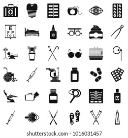 Salutary icons set. Simple set of 36 salutary vector icons for web isolated on white background