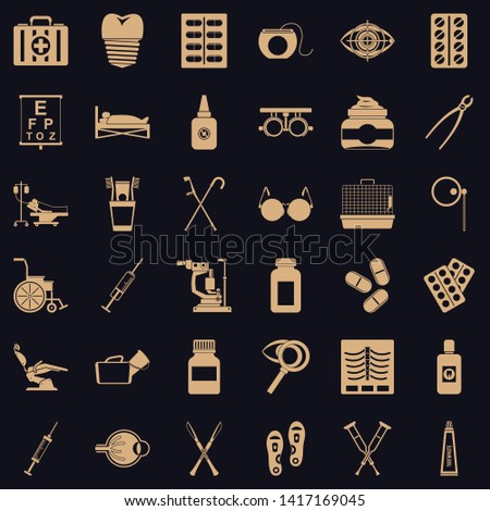 Salutary icons set. Simple set of 36 salutary vector icons for web for any design