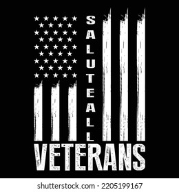 salute all veterans vector with poster, banner, and t-shirt design for us veterans day