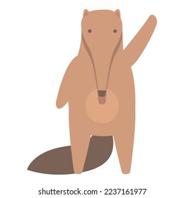 Salute anteater icon cartoon vector. Forest animal. Cute mammal