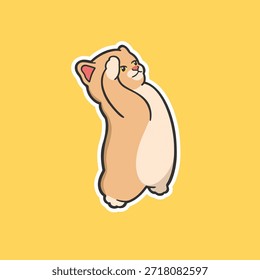 Salute Cat Meme Aufkleber Vektor Niedliche Illustration