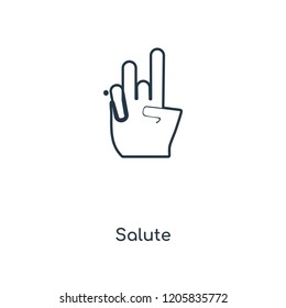 Salute concept line icon. Linear Salute concept outline symbol design. This simple element illustration can be used for web and mobile UI/UX.