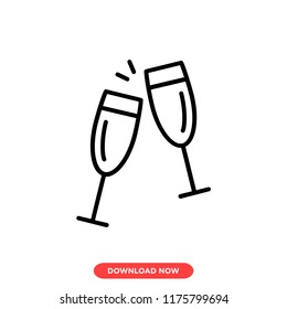 Salute concept line icon. Simple element illustration. Salute concept outline symbol design. Can be used for web and mobile UI/UX. Modern vector style. Modern vector style. 