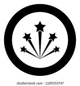Salute firework icon black color in circle round 
