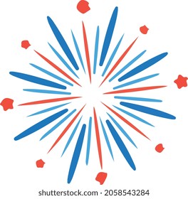 salute firework ray star beam badge sticker