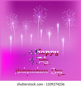 Salute, fireworks greeting card.