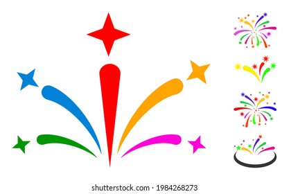 Salute fireworks icon with flat style. Isolated vector salute fireworks icon illustrations on a white background, simple style. Some similar icons added.