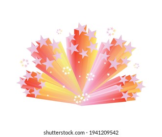 Salute, fireworks, stars. Vector image. 