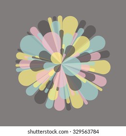 Saludos y fuegos artificiales. Ilustración vectorial.