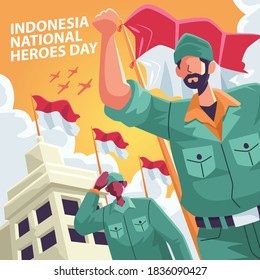 Salute For The Flag Indonesia National Heroes Day Social Media Post