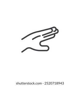 Begrüßungsgesten-Liniensymbol. Lineares Design für mobiles Konzept und Webdesign. Hand salutieren Umriss Vektorsymbol. Respekt oder Grußsymbol, Logo-Illustration. Vektorgrafiken.