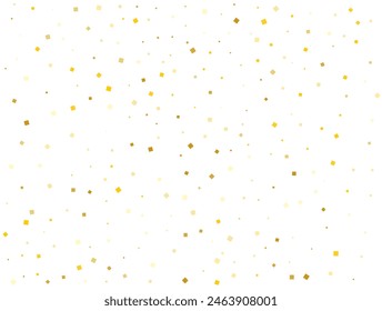 Salute of Golden Square Confetti. Vector illustration.