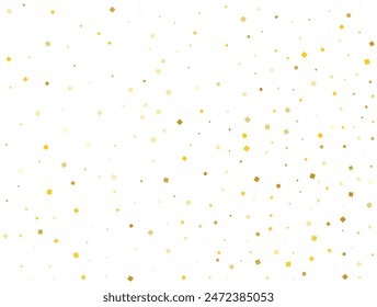 Salute of Golden Square Confetti. Vector illustration.