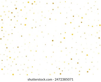 Salute of Golden Square Confetti. Vector illustration.