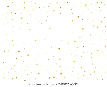 Salute of Golden Square Confetti. Vector illustration.
