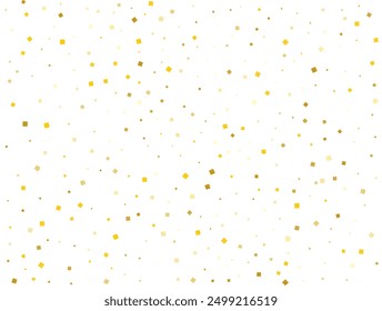 Salute of Golden Square Confetti. Vector illustration.