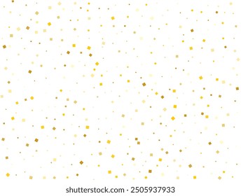 Salute of Golden Square Confetti. Vector illustration.