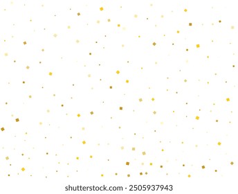 Salute of Golden Square Confetti. Vector illustration.