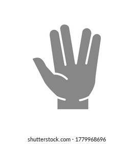 Salute gray icon. What s up gestures symbol