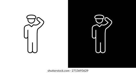 Salute icon vector logo outline. thin line symbols