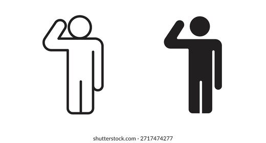 Salute icons. Pixel perfect. Vector outline icon. Flat logo concept.