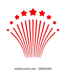 Salute isolated. Fireworks red. symbol of victory. Festive sign