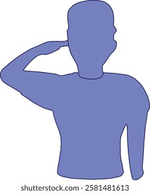 salute man icon-Black stroke-eps file