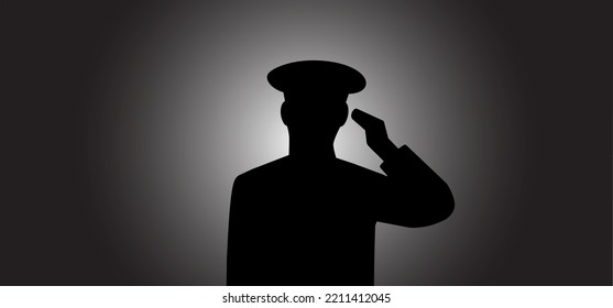 Salute, Military Marine Army General, Warrior, Soldier Salutations Line Pattern Vector Saluting Pictogram Sign. Soldiers Man Or Woman Officer, Salutation. Veterans Day. Armageddon Idea