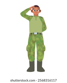 salute military officer isolated vector