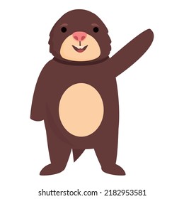 Salute mole icon cartoon vector. Cute animal. Zoo house