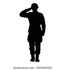 Salute Soldier Silhouette on White.